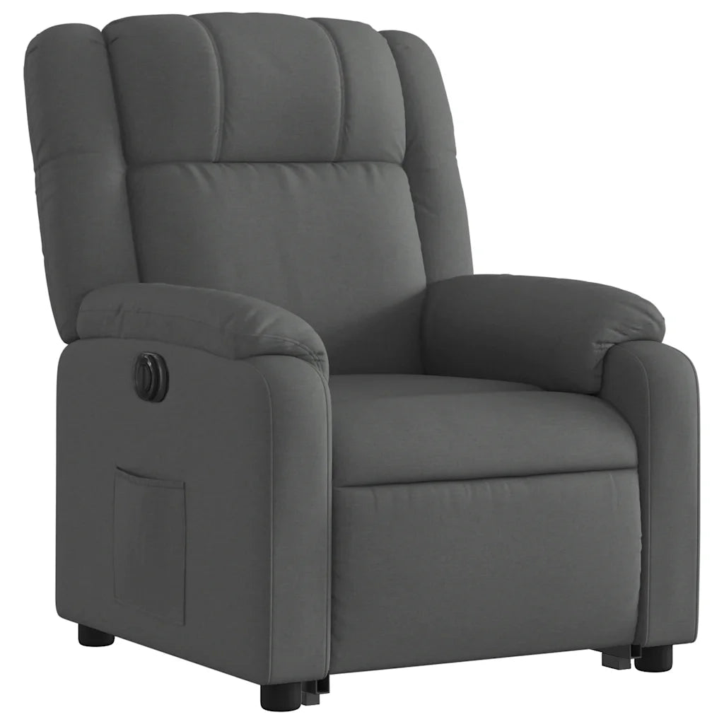 Poltrona Alzapersona Reclinabile Elettrica Grigio Scuro Tessuto 3205227