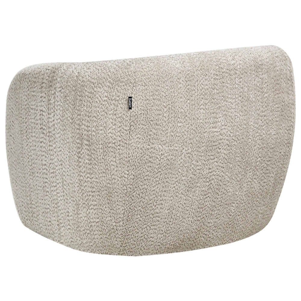 Poltrona girevole moderna Imbottitura in poliestere con braccioli Seduta ampia Soggiorno Beige