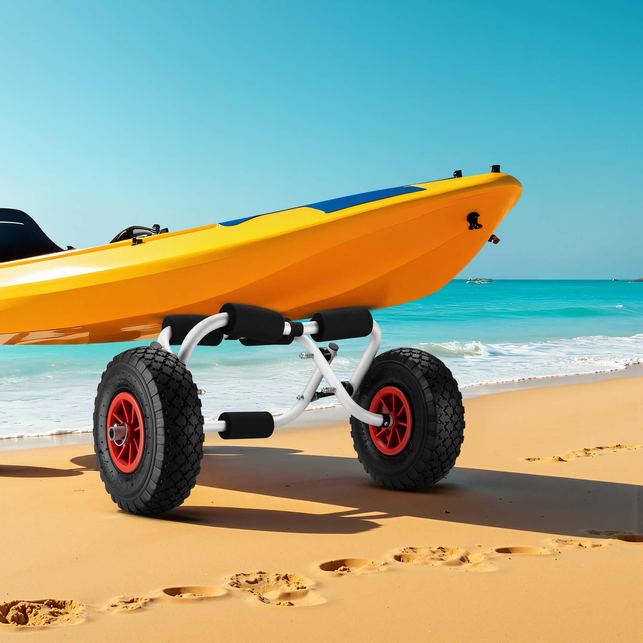 Carrello da trasporto pieghevole per kayak In alluminio Max 45 kg Per canoe e simili imbarcazioni