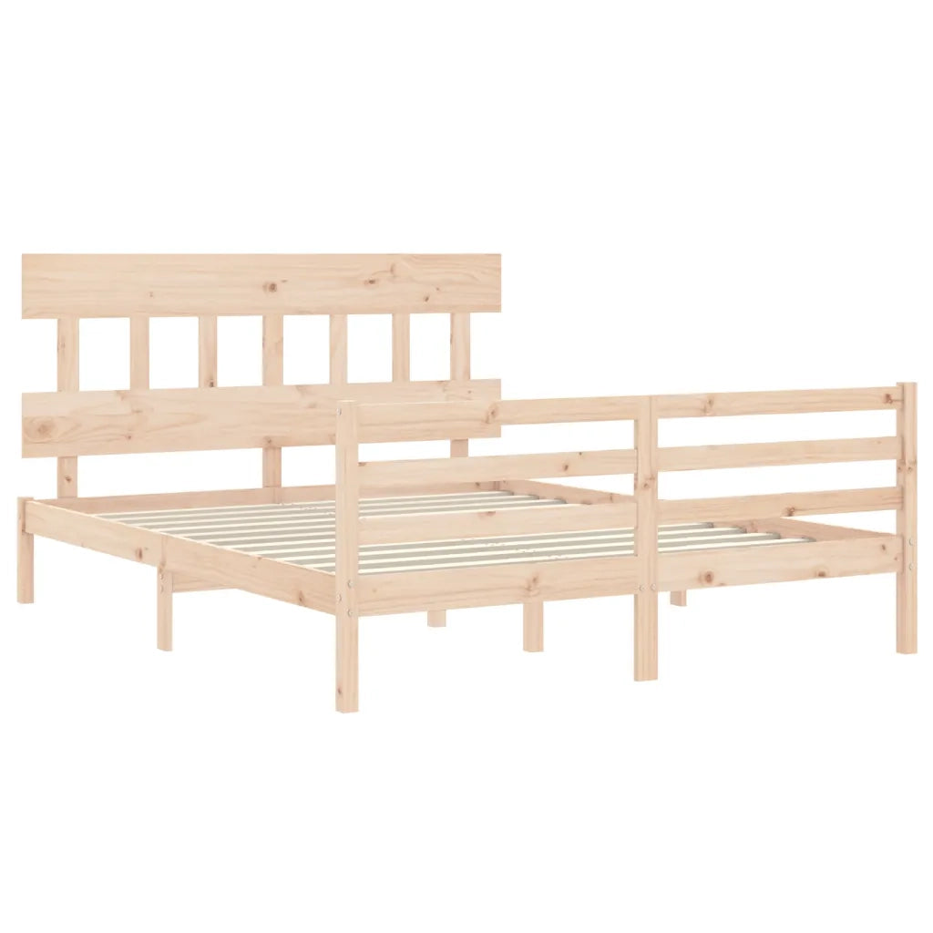 Giroletto con Testiera-Struttura Letto con testiera 160x200 cm in Legno Massello 679478