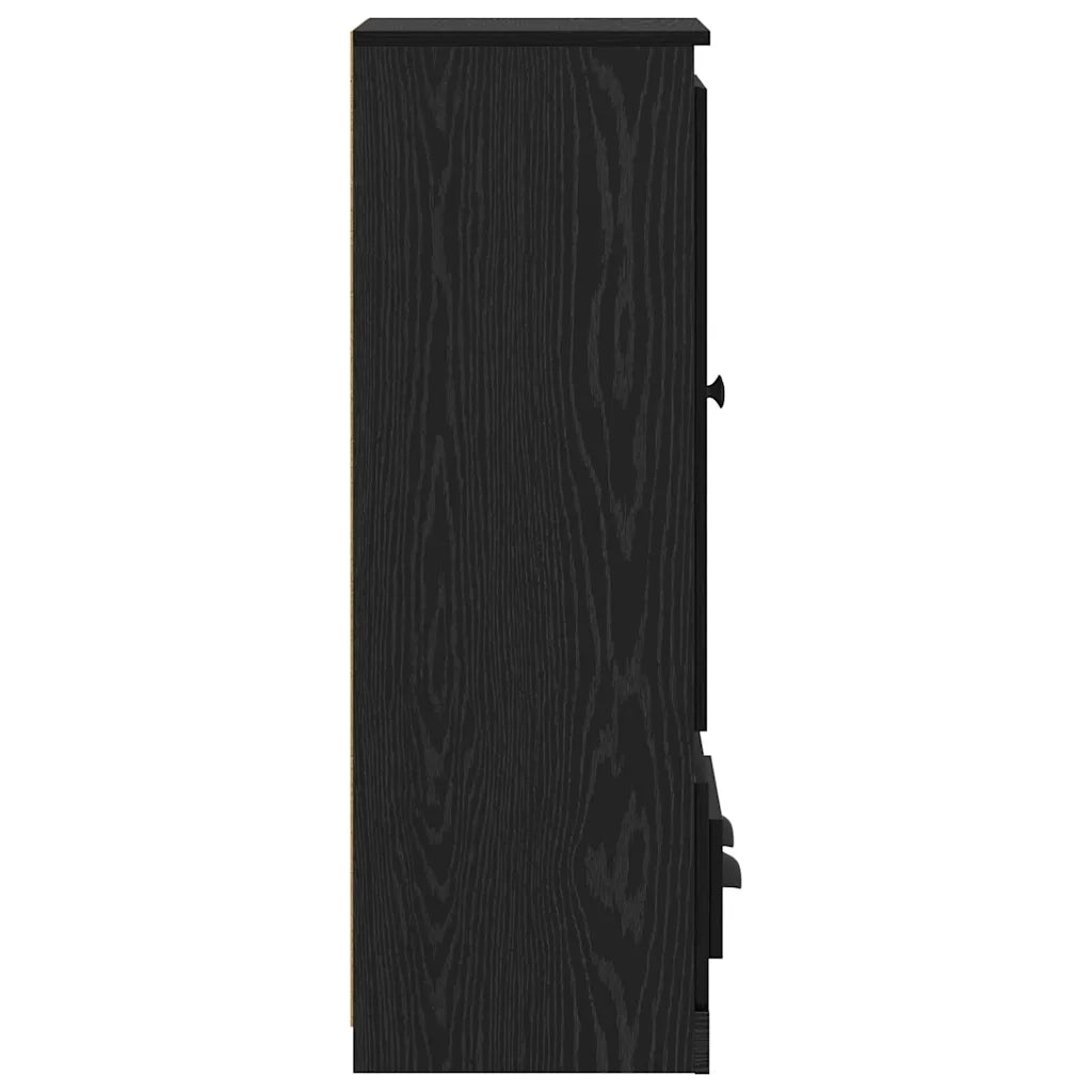 Credenza con cassetto 3 pcs Rovere Nero Legno multistrato 3402673