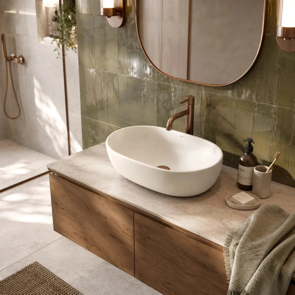Lavabo Da Appoggio Rea Focus Creme