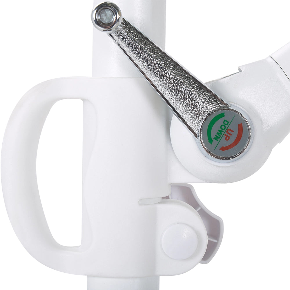 Ombrellone da giardino in tessuto grigio 240 cm girevole resistente agli agenti atmosferici
