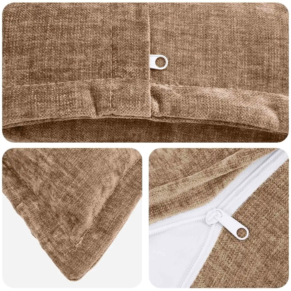 Federa 2 pz HEERLEN Marrone 40 x 145 cm Tessuto Chenille 908932
