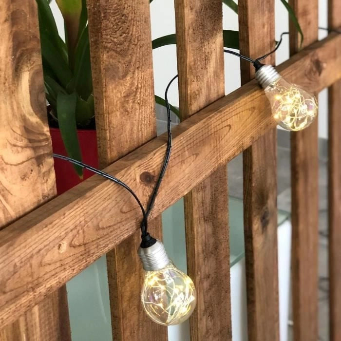 Ghirlanda di luci solari - LUMISKY - FANTASY STAR SOLAR - 3,75 m - 10 micro lampadine in rame - LED bianco caldo
