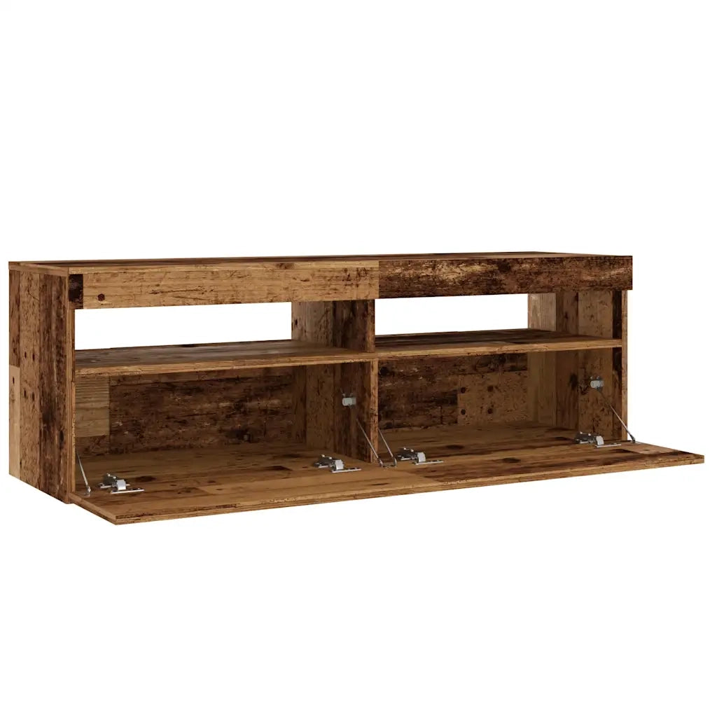 Mobile TV sospeso moderno con vano contenitore 120 x 35 x 40 cm legno composito con finitura effetto legno anticato 02_0050840