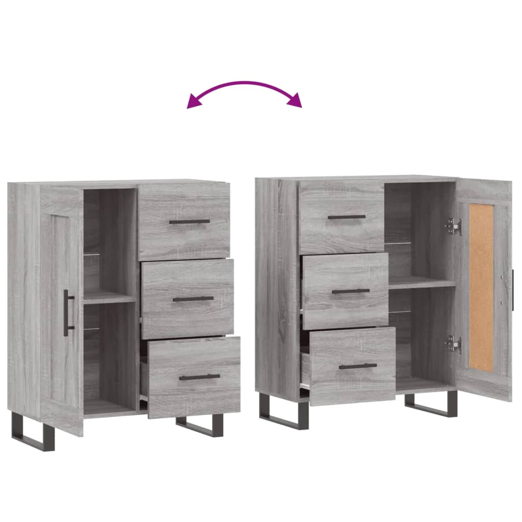 Buffet credenza cassettiera armadio mobile contenitore organizer cucina soggiorno Sonoma 69,5 x 34 x 90 cm legno ingegnerizzato grigio 02_0036470