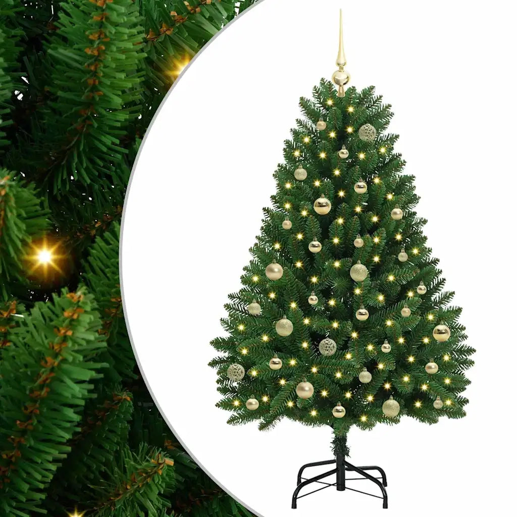 Albero di Natale Artificiale-Albero Natalizio Verde 150 cm PVC e Metallo 345301