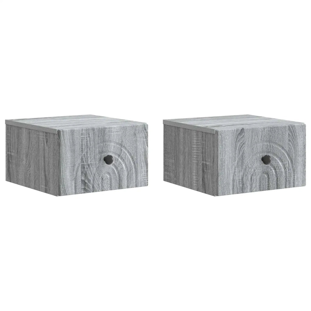 Mobiletto da notte a muro 2 pcs Grigio Sonoma 33 x 34,5 x 20 cm 898098