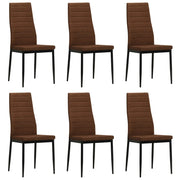 Sedie da Pranzo 6 pz Marroni in Tessuto cod mxl 18166