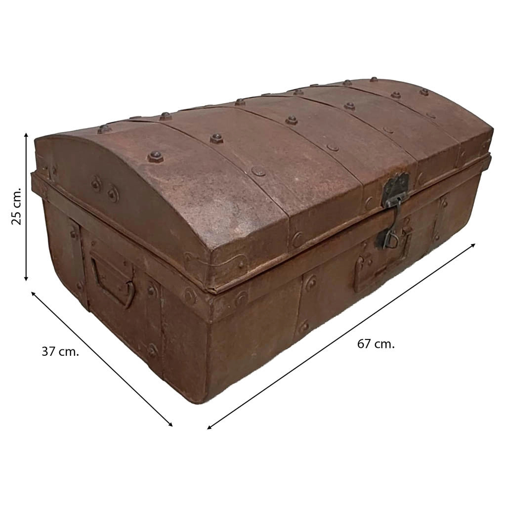 Valigia artigianale in metallo, 67x37x25h cm