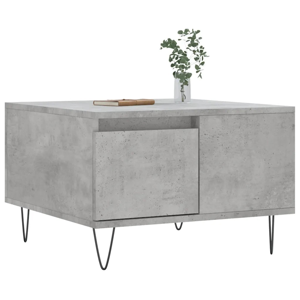 Tavolino Salotto Grigio Cemento 55x55x36,5 cm Legno Multistratocod mxl 80109