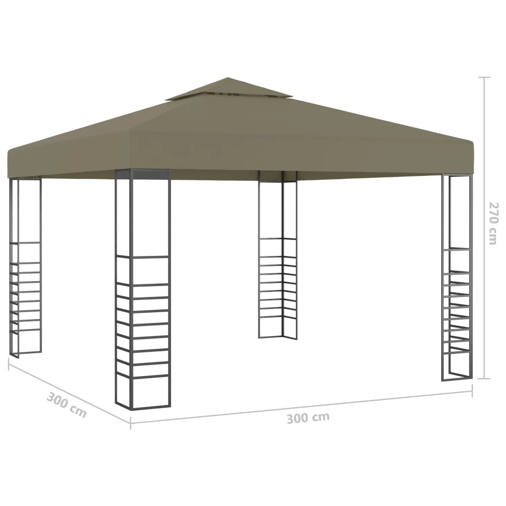 Gazebo con Luci LED a Stringa 3x3 m Grigio Talpa