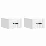 Mobiletto da notte a muro 2 pcs Bianco 34,5 x 33 x 20 cm