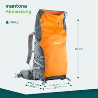 Mantona elementsPro 50 Zaino per fotocamera - Zaino professionale per fotocamera outdoor con scomparti interni personalizzabili, ampio spazio per 2 fotocamere e accessori, laptop fino a 15 pollici
