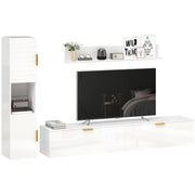Mobile TV Parete Sospeso con Ante a Ribalta ¨C Zephmum ¨C Bianco Lucido 180x30x40 cm