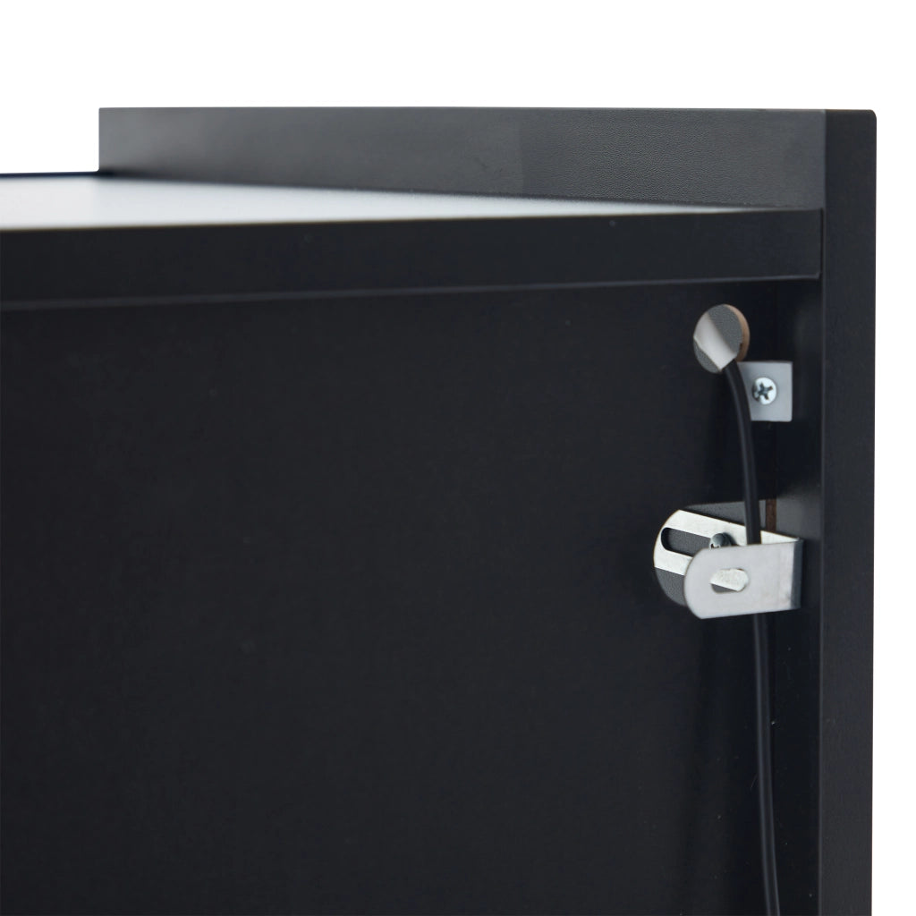 Vetrina con 2 ante in vetro; vano inferiore e LED - nero - 80x35x120 cm