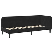 Letto singolo | Letto per adulti | Cornice del letto ad angolo Nero 80 x 200 cm Velluto