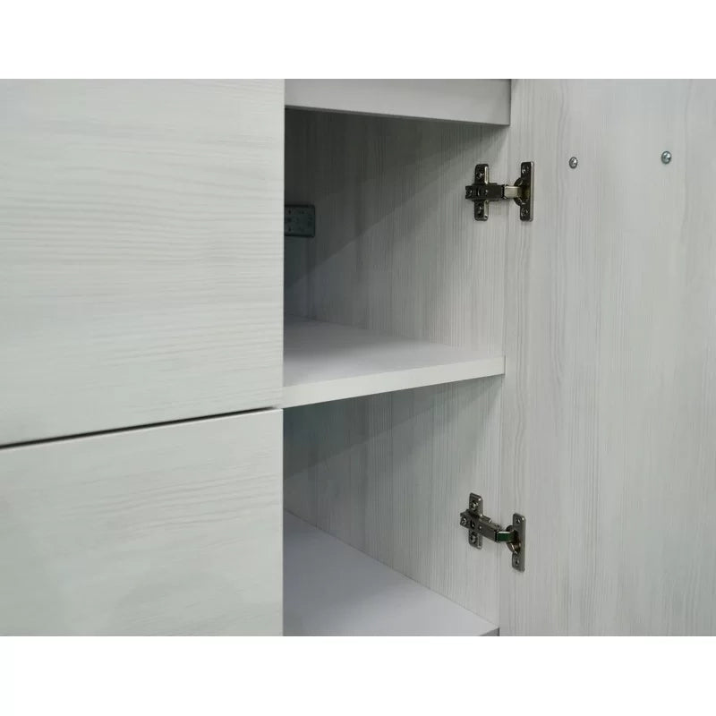 Mobile bagno sospeso serie betty con lavabo e specchio 90 cm larice bianco