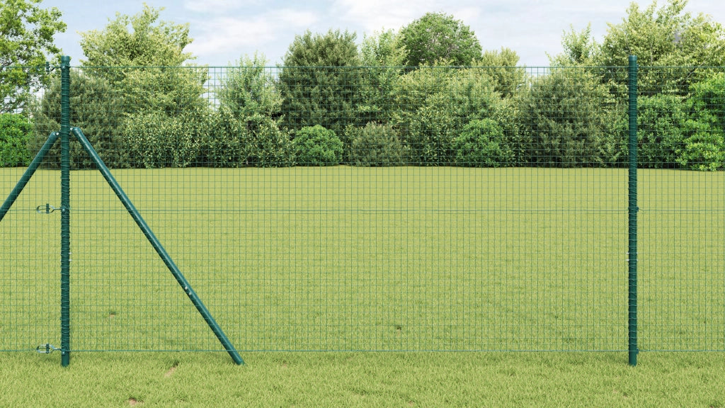 Set di Pali da Recinzione Set di 2 Verde Rete metallica 10 x 1 m