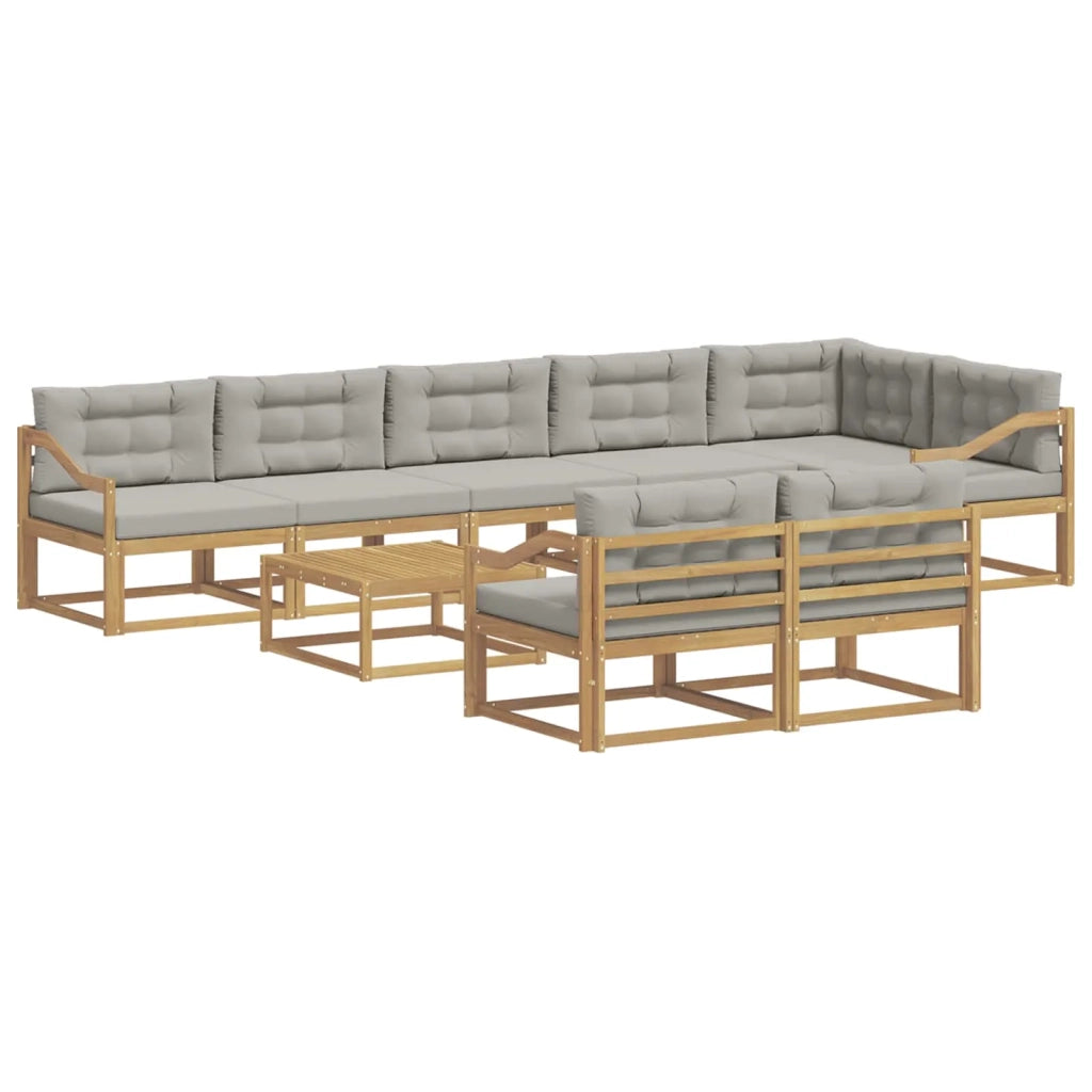 Set di divani da esterno 9 pcs Bianco e Grigio Chiaro 3386670