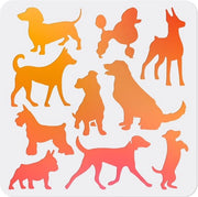 Stencile per cani Herbruikbaar 30 × 30 cm - Scheda flessa - Modelli vari per cani - Progetto DIY Creativo - Stencil per dipingere