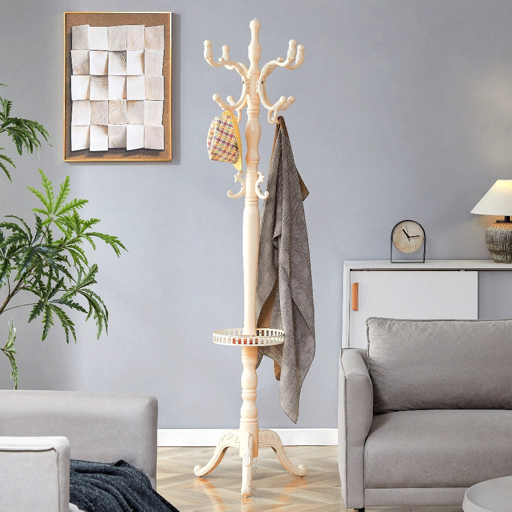 Appendiabiti ¨C Minimal ¨C bianco crema legno massello