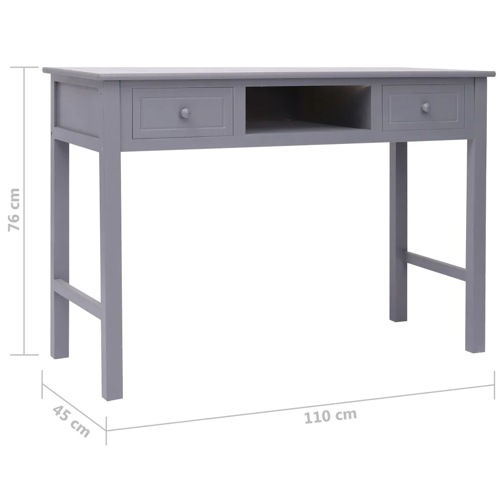 Scrivania | Tavolo da Ufficio Grigia 110x45x76 cm in Legno