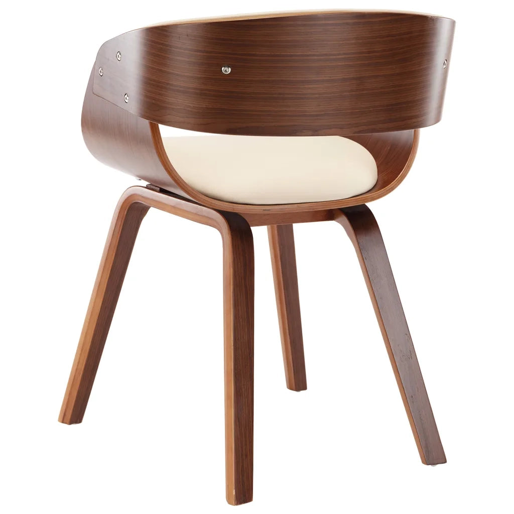Sedie da Pranzo 4 pz in Legno Curvato e Similpelle Crema 278857