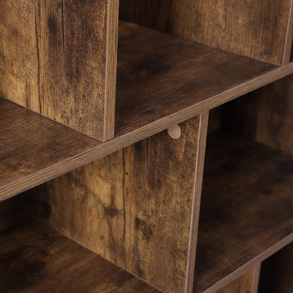 Libreria mobile contenitore con scomparti aperti per soggiorno camera da letto ufficio divisorio 97,5 x 30 x 100 cm marrone rustico 12_0000254