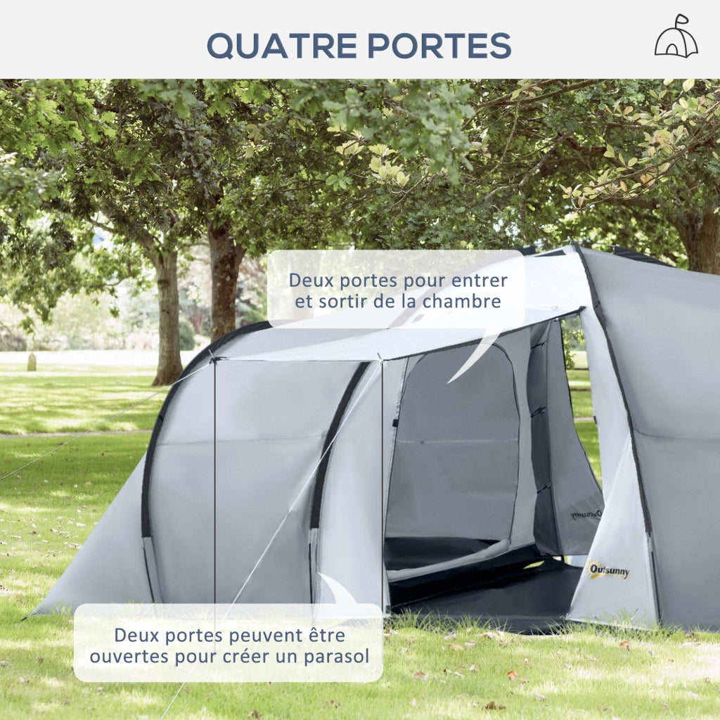 Tenda da campeggio familiare 4-6 persone ¨C zephmum ¨C Domo 2 camere 1 soggiorno antracite
