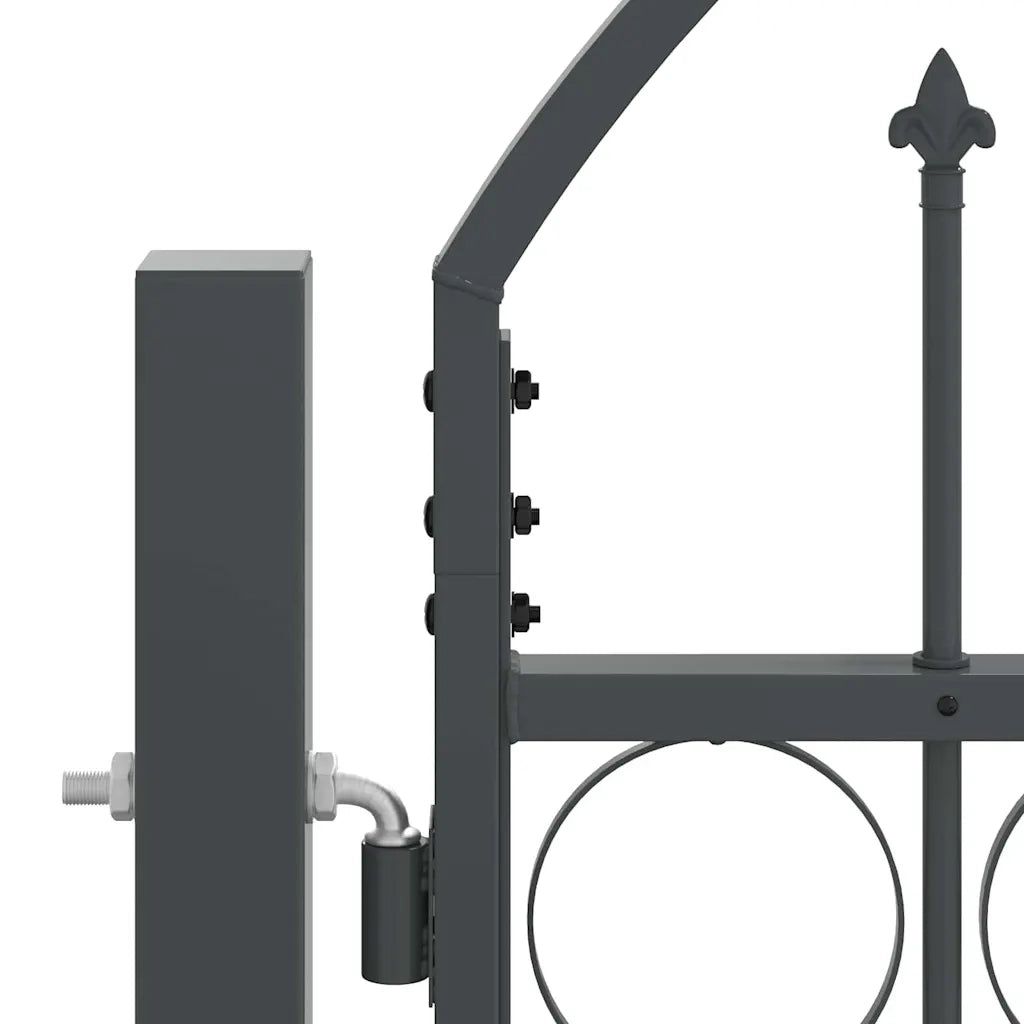 Cancello da Giardino con Parte Superiore Arcuata Assen Grigio