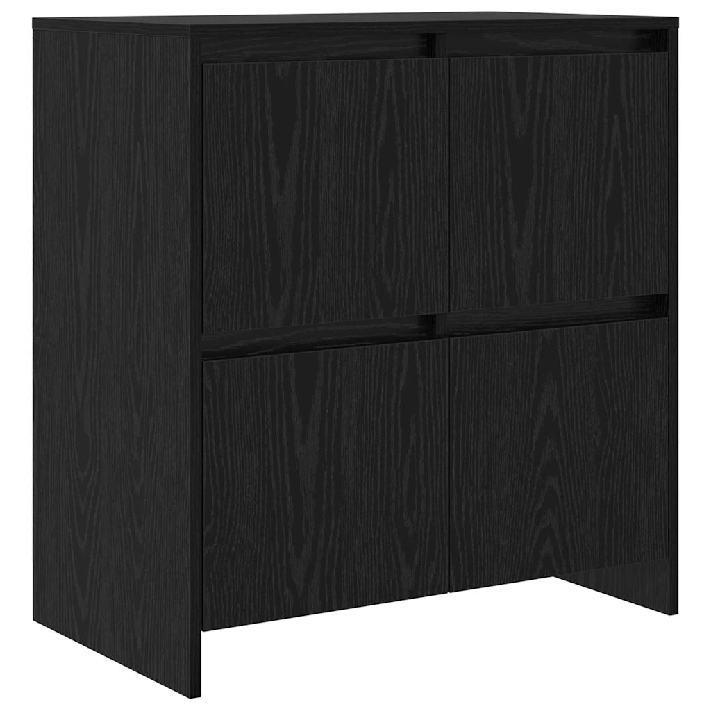 vidaXL Sideboards 2 pcs Rovere nero 70 x 41 x 75 cm Legno multistrato
