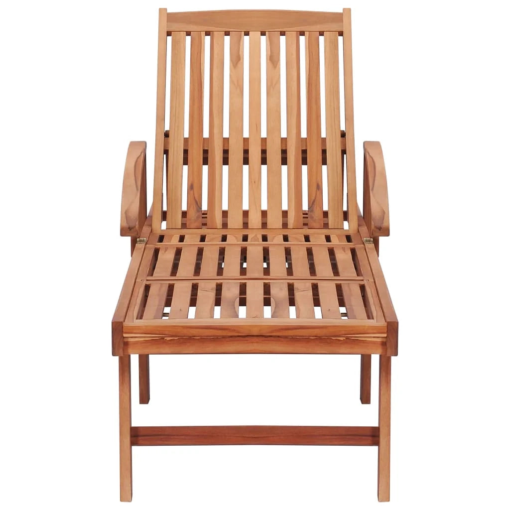Lettino prendisole sedia a sdraio lettino prendisole letto da giardino mobili da giardino 195 cm con cuscino blu reale legno massello di teak 02_0012311