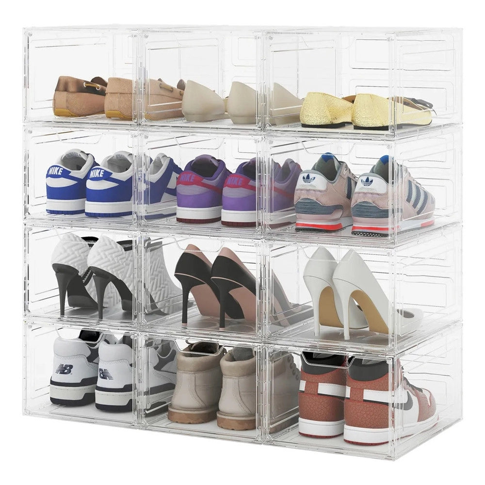 Trade Shop - Box Contenitore Per Scarpe Calzature Scatola Impilabile 34x25x18.4cm Trasparente 87648 -