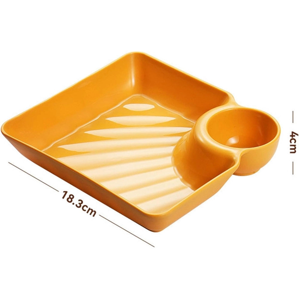 Trade Shop - Set 8pz Piatto Da Portata Multifunzione Per Salse Ciotola Immersione Per Snack Feste -