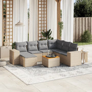 Set Divano da Giardino 8 pz con Cuscini Beige in Polyrattancod mxl 89800