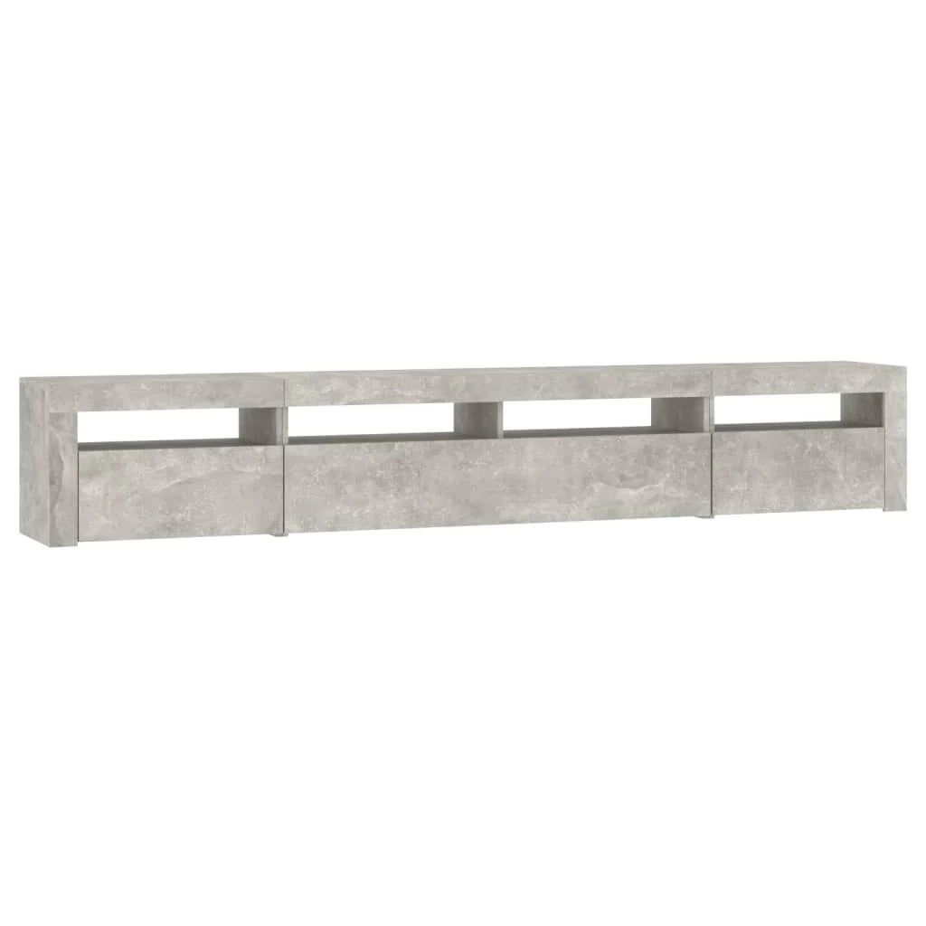 Mobile TV multimediale scaffale TV credenza mobile TV sala da pranzo soggiorno camera da letto con luci LED 240 x 35 x 40 cm grigio 02_0026566