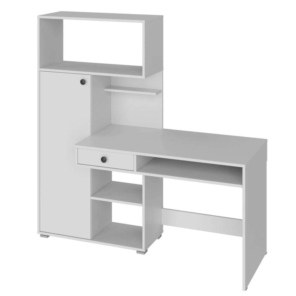 Scrivania KLEPP - Spaziosa - Cassetto - Bianco - Larghezza 150 cm, Altezza 149 cm, Profondit? 92 cm