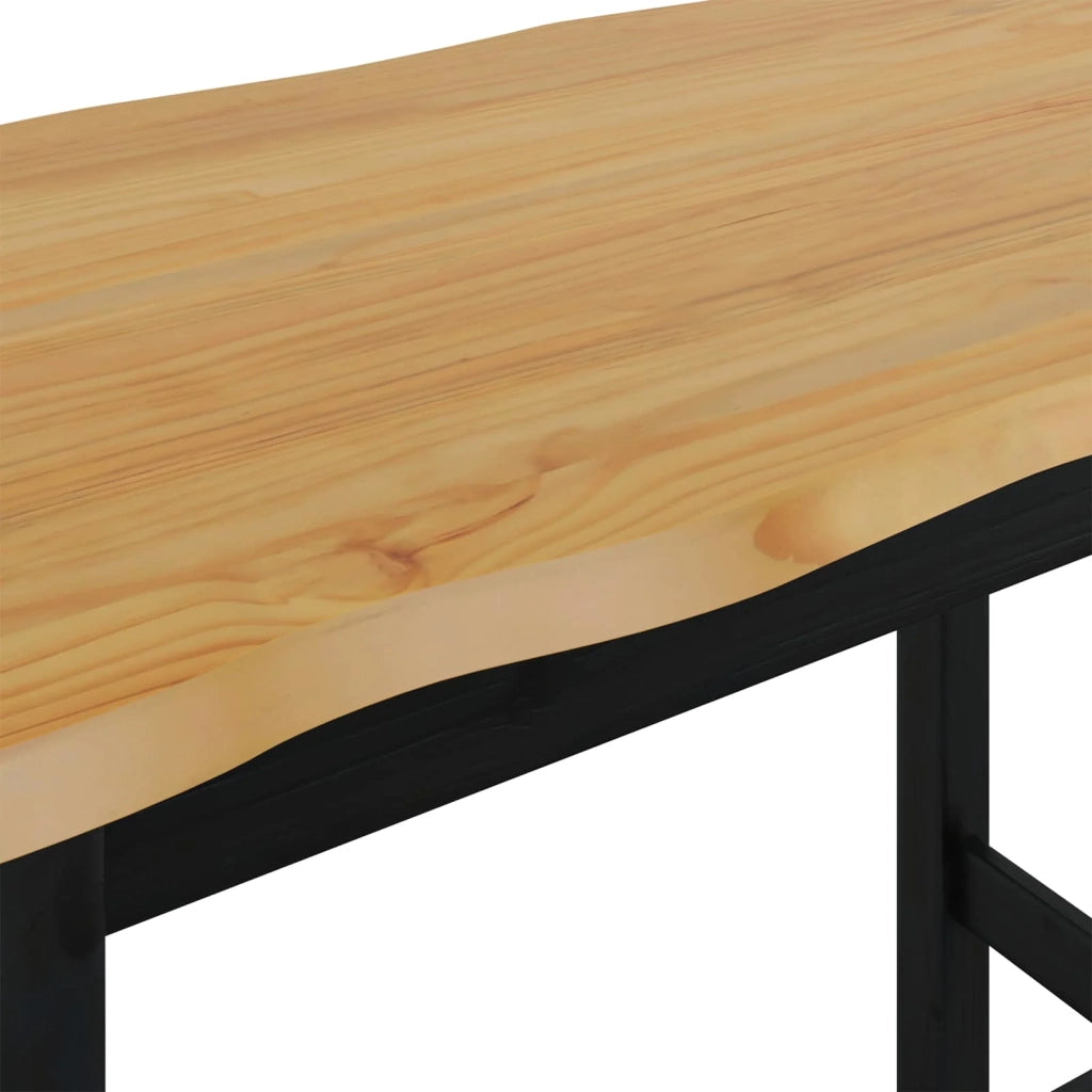 VidaXL Tavolo Alto EKAI Nero 112 x 70 x 91 cm Legno Massello di Pino 42037013