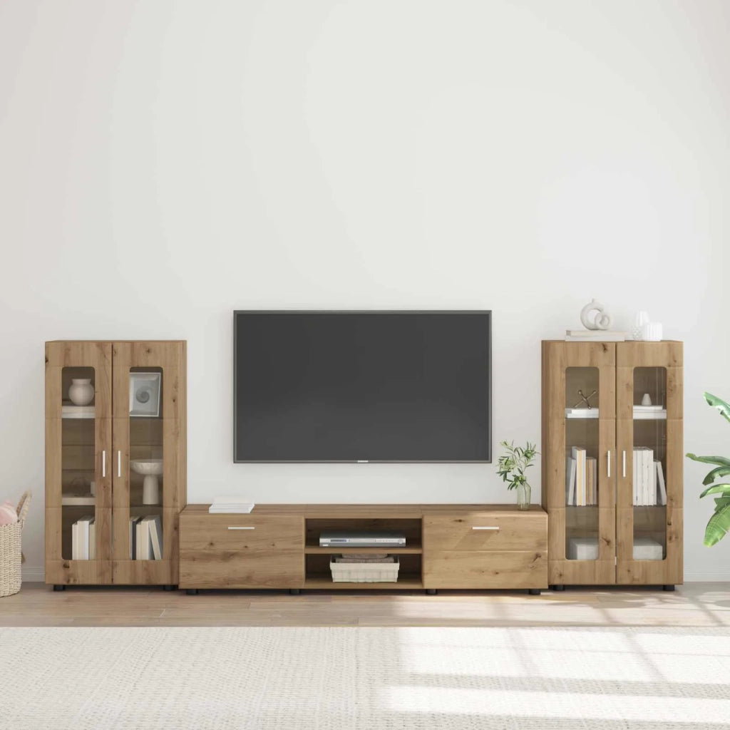 Set mobile TV FLORIN 3 pcs Rovere artigianale Legno multistrato