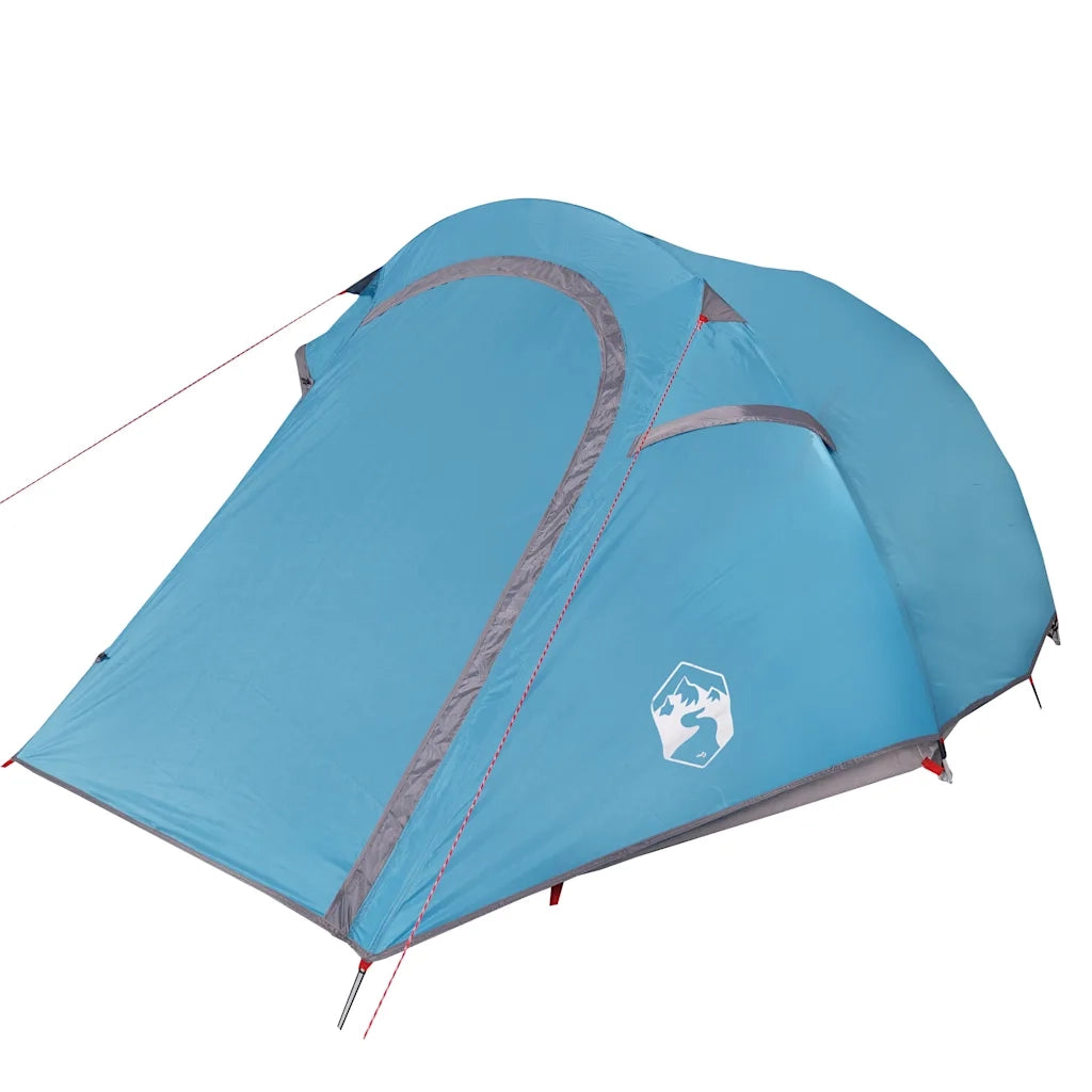 Tenda da Campeggio a Tunnel per 3 Persone-Tenda per Escursionismo Blu Impermeabile 229630