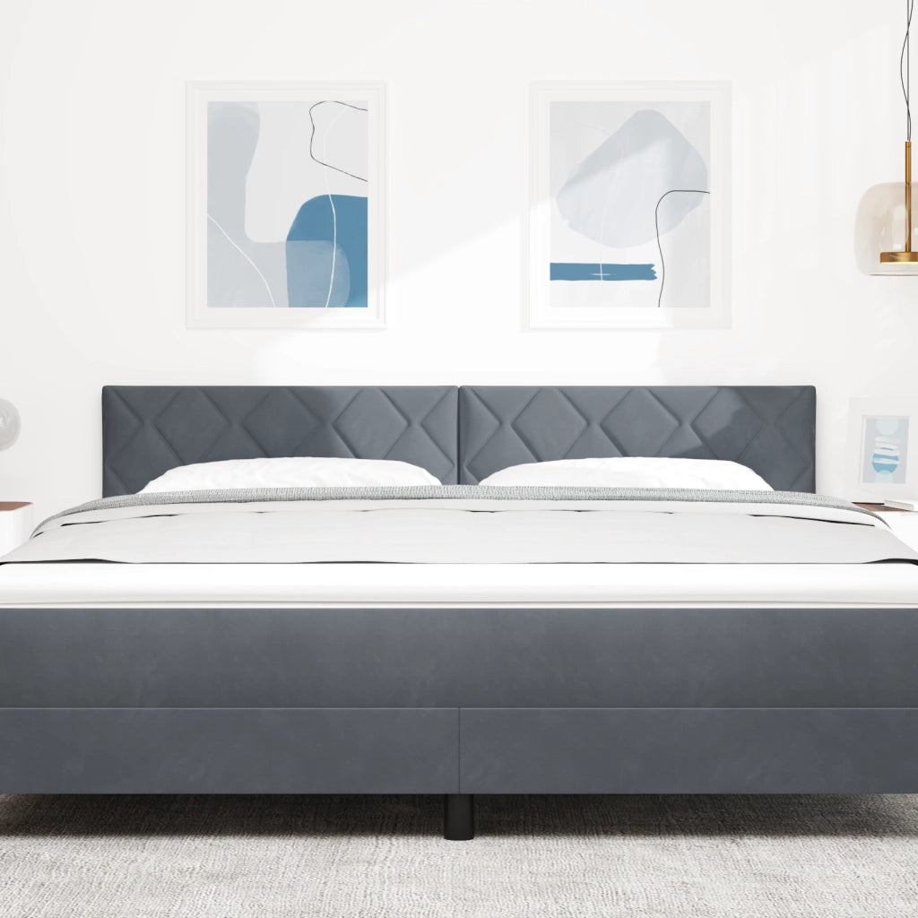 Testiera  Design a Blocchi Diamante Grigio Scuro 180 cm in Velluto