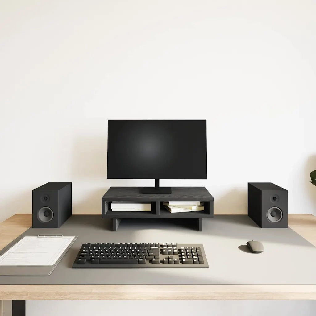 Supporto per Monitor Rovere Nero 50x27x15 cm in Truciolato