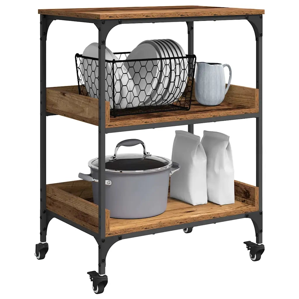 Carrello da Cucina-Scaffale per Cucina Legno vecchio 60 x 41 x 80.5 cm
