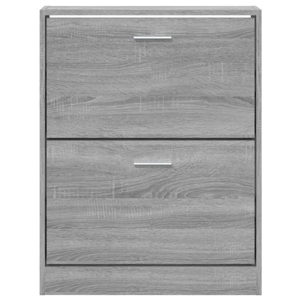 Scarpiera-Scaffale per scarpe Grigio Sonoma 59x17x81 cm in Legno Multistrato