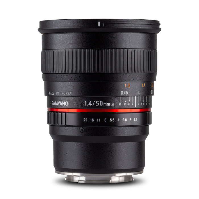 Obiettivo fotografico MF 50mm F1.4 compatibile con Fuji X – Follow Focus, full-frame e APS-C – focus manuale con distanza minima di 45 cm