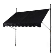 Tenda da sole regolabile per esterni senza foratura con manovella, Tenda da sole e giardino 200 x 210-300 cm Nero-Tende parasole
