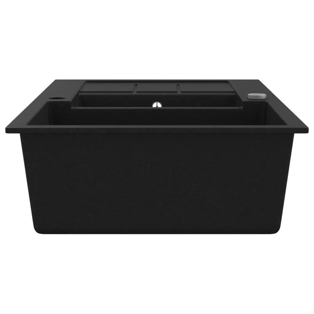 Lavello da Cucina in Granito Vasca Doppia Nero CFW7773563
