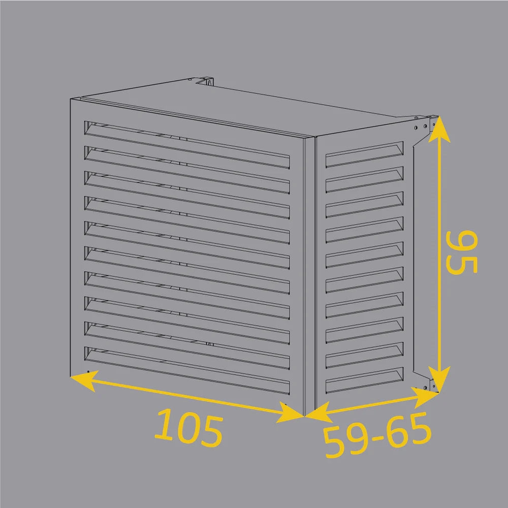 Copri Condizionatore 105x95x65 cm in Alluminio Curve L Antracite